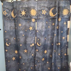 Vintage Y2K Springs Celestial Sun Moon Stars Shower Curtain 90's 2000s